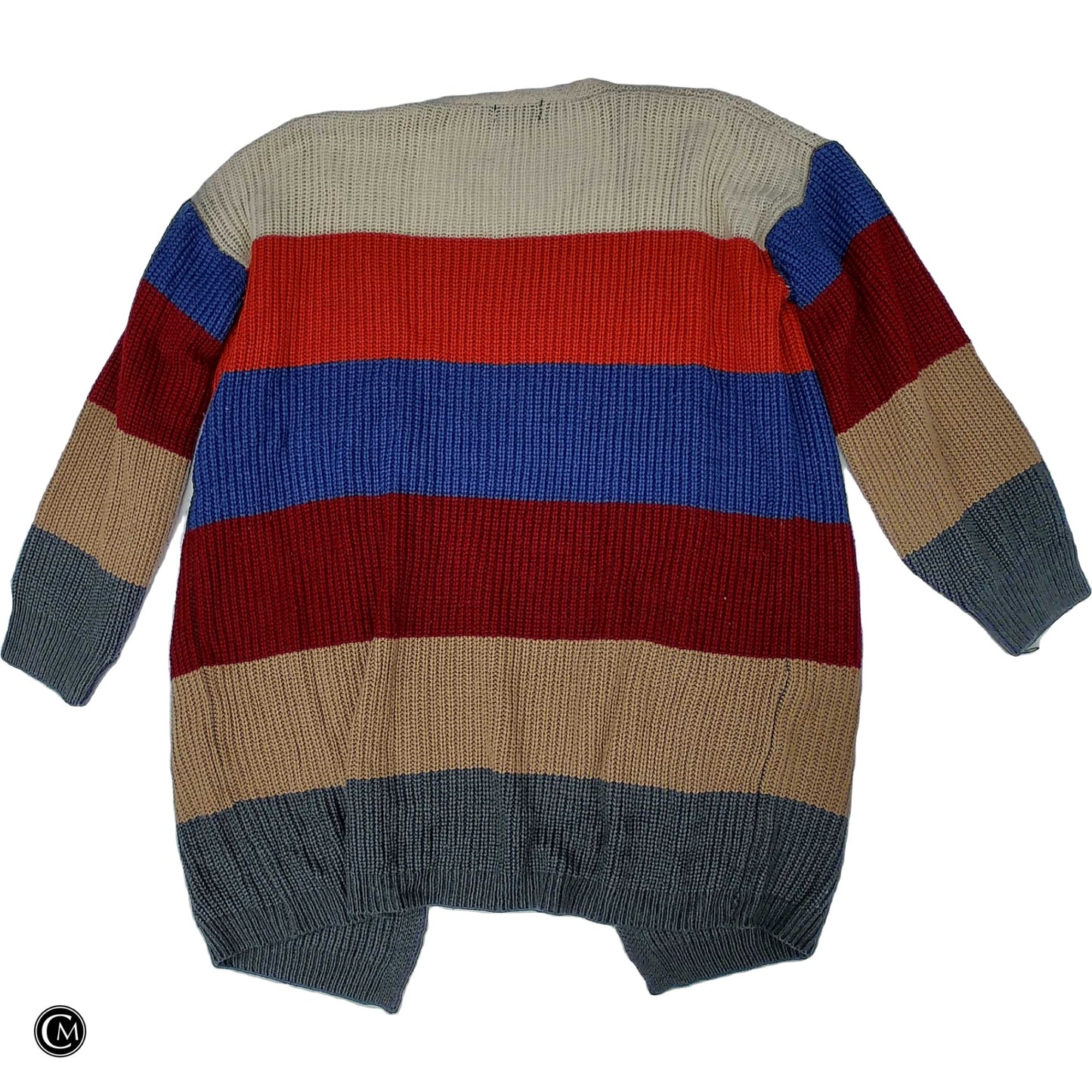 Sweater Cardigan By Blue B In Striped Pattern, Size: S image 2