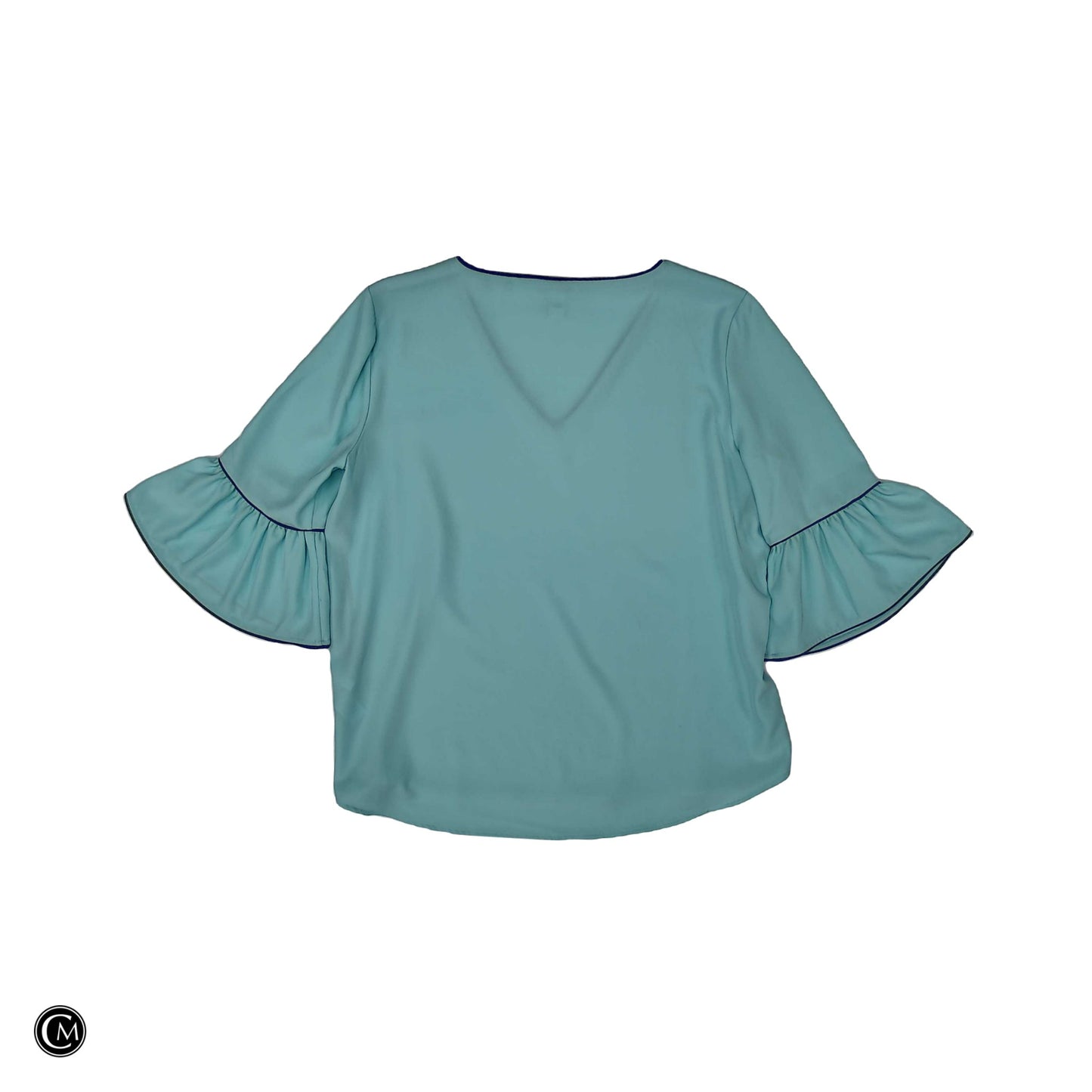 Blouse 3/4 Sleeve By Calvin Klein In Black & Blue, Size: L image 2