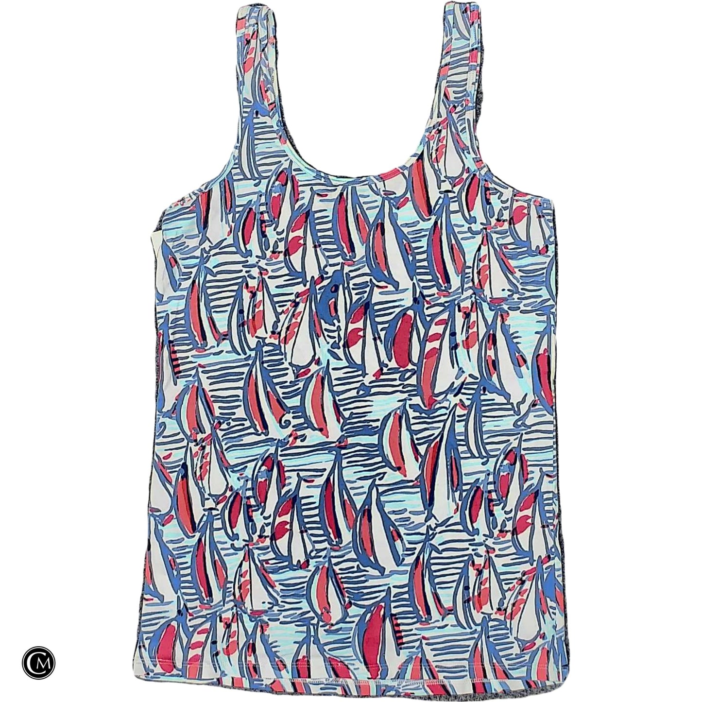 Tank Top Designer By Lilly Pulitzer In Blue & Red, Size: M image 2