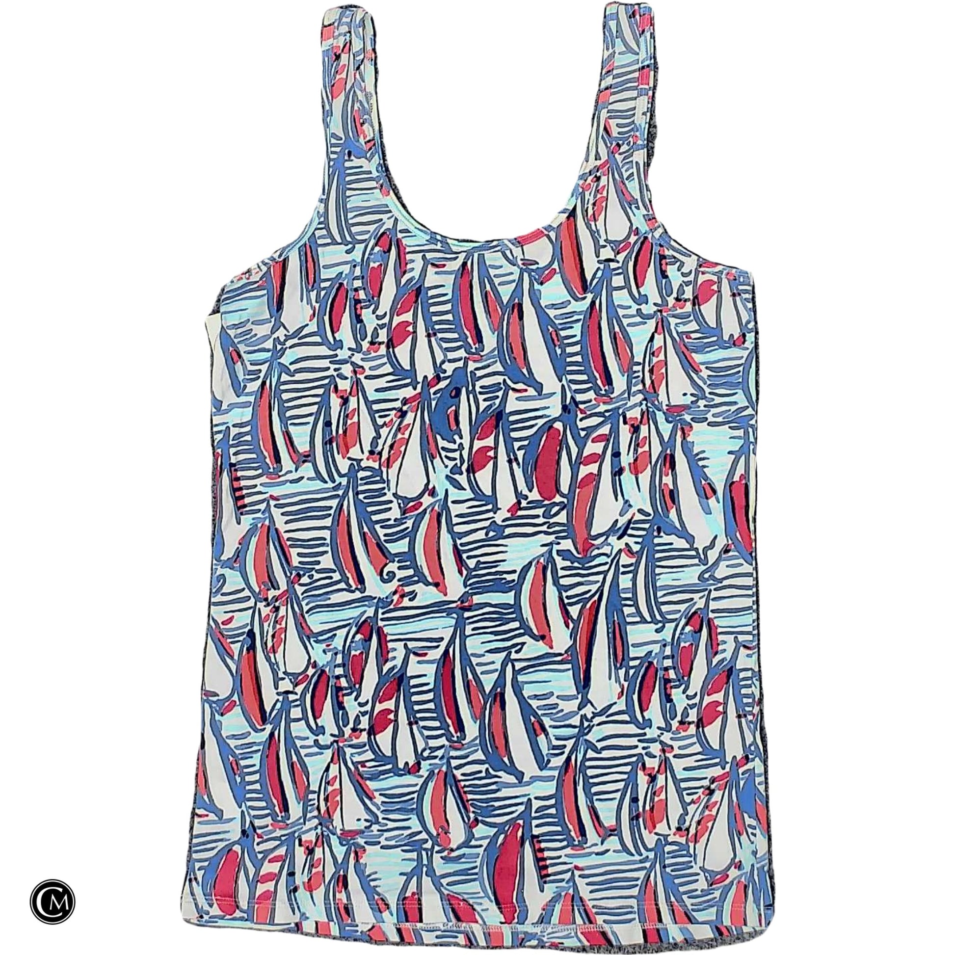 Tank Top Designer By Lilly Pulitzer In Blue & Red, Size: M image 2