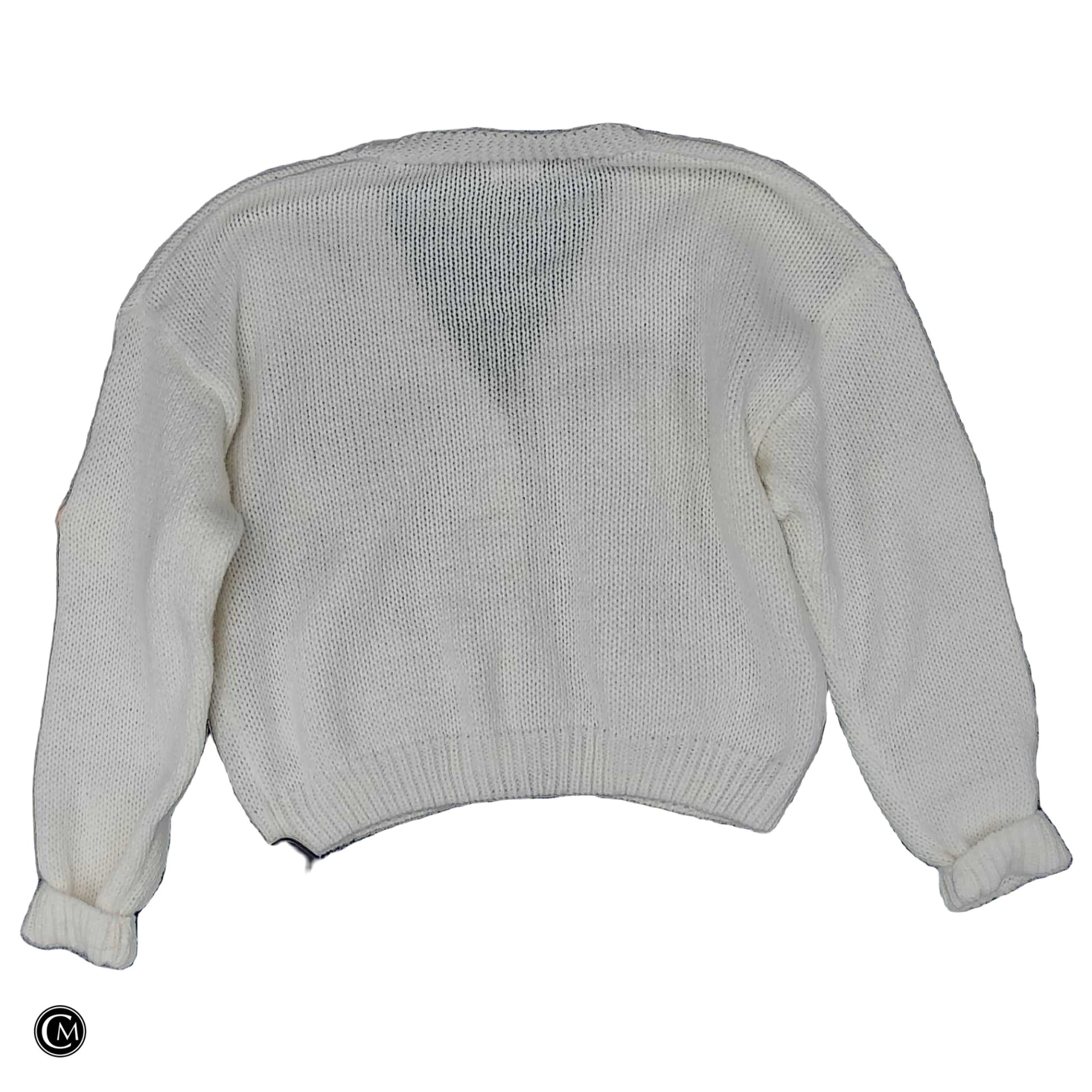 Sweater Cardigan By Debut In Brown & White, Size: S image 2