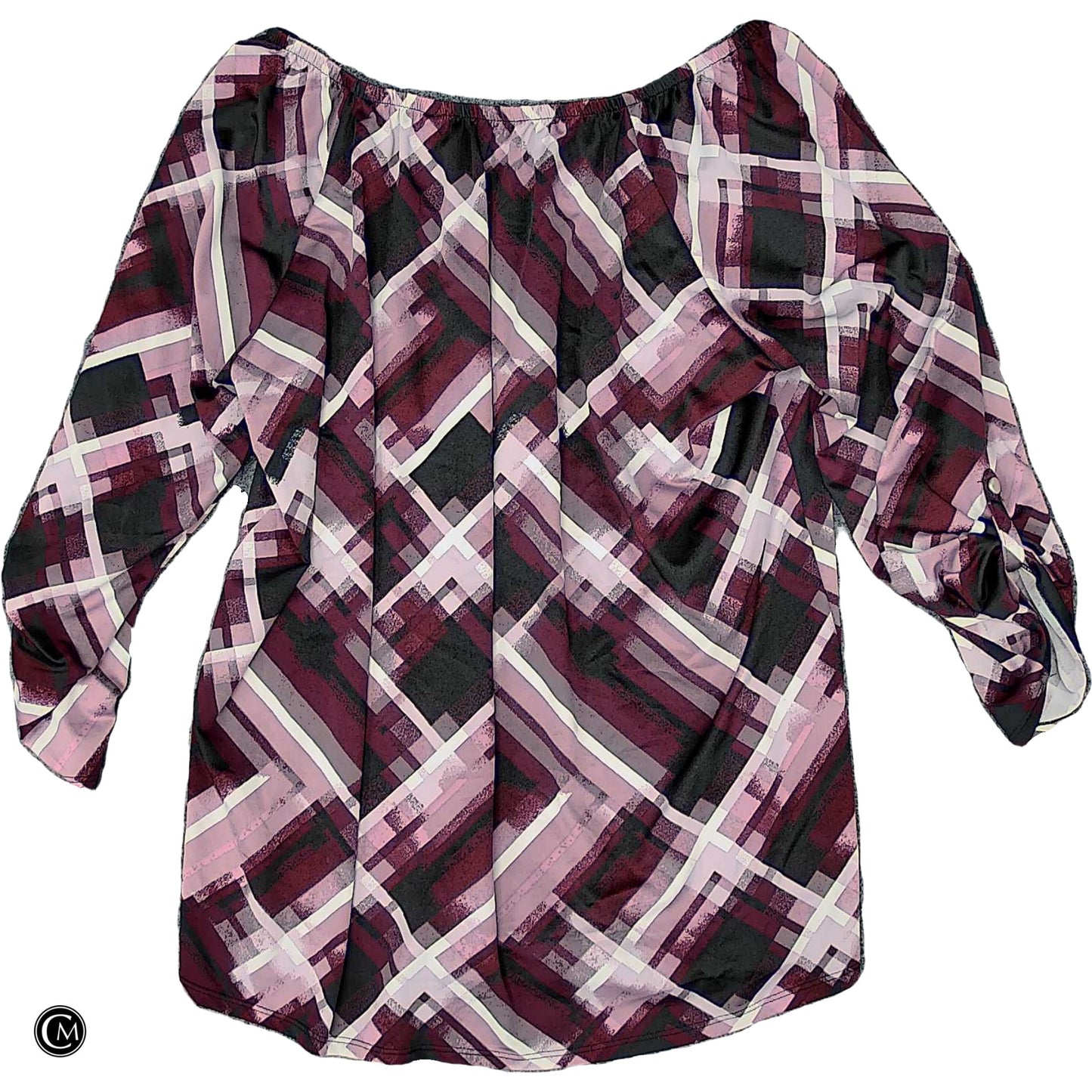 Top Ls By Notations In Purple & White, Size: 1x image 2