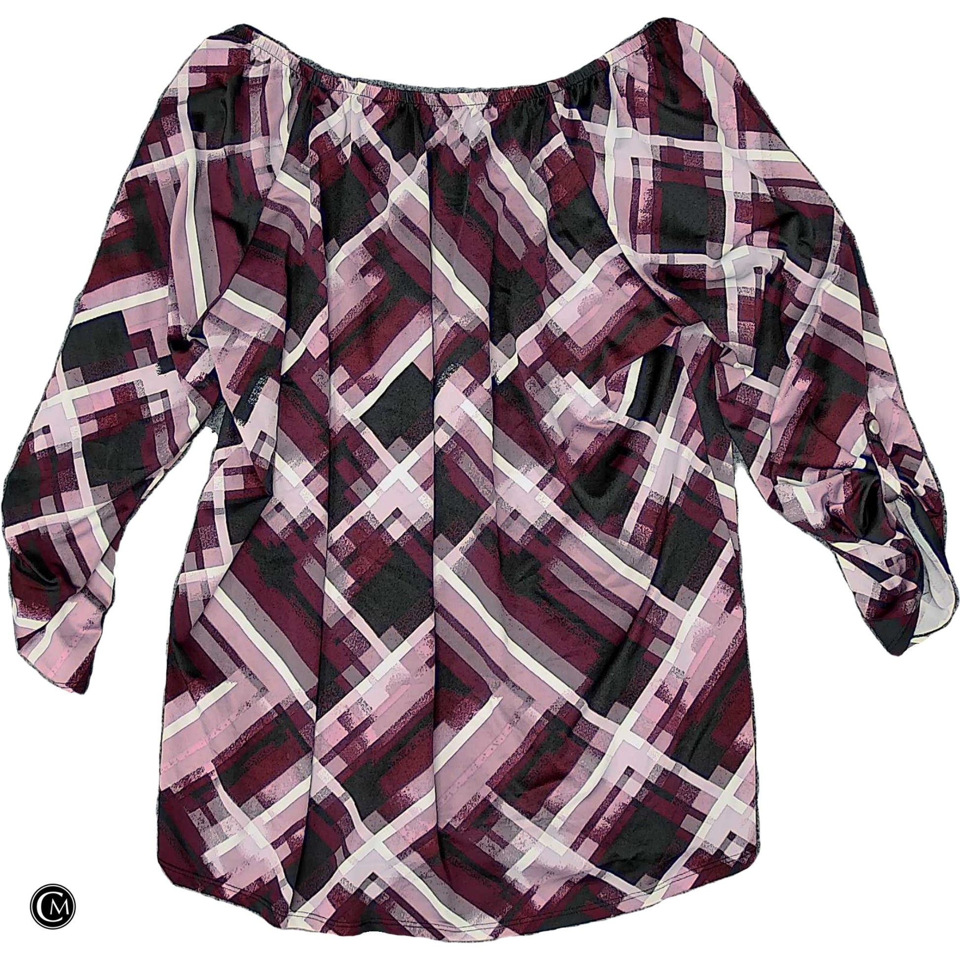 Top Ls By Notations In Purple & White, Size: 1x image 2
