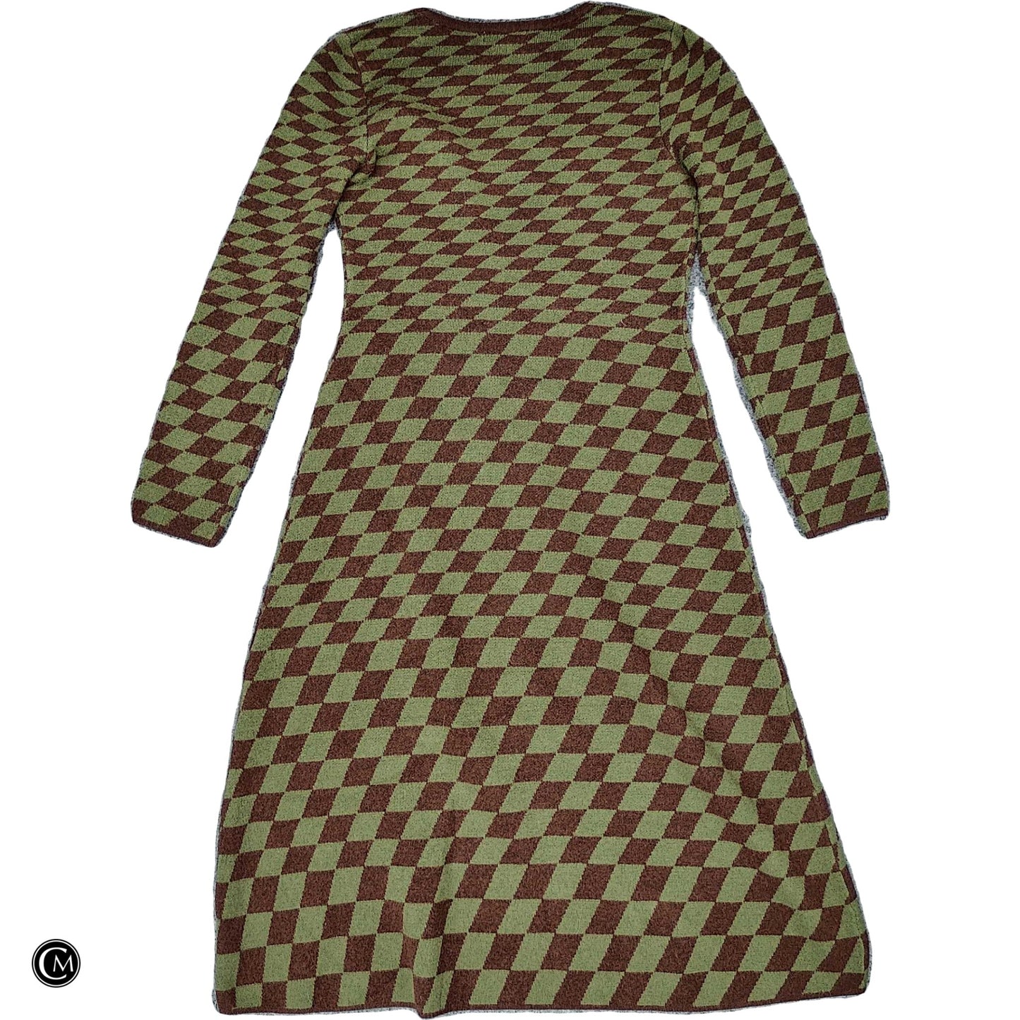 Dress Sweater By Moon River In Brown & Green, Size: M image 2