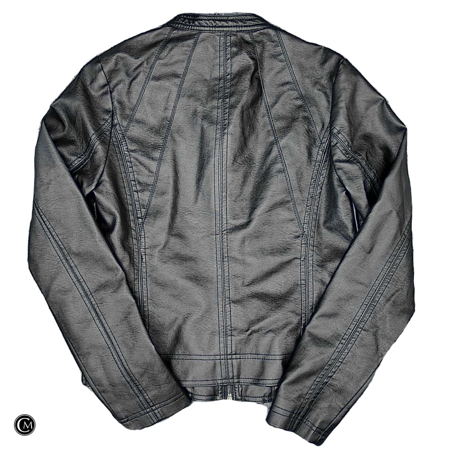 Jacket Moto By Clothes Mentor In Black, Size: M image 2