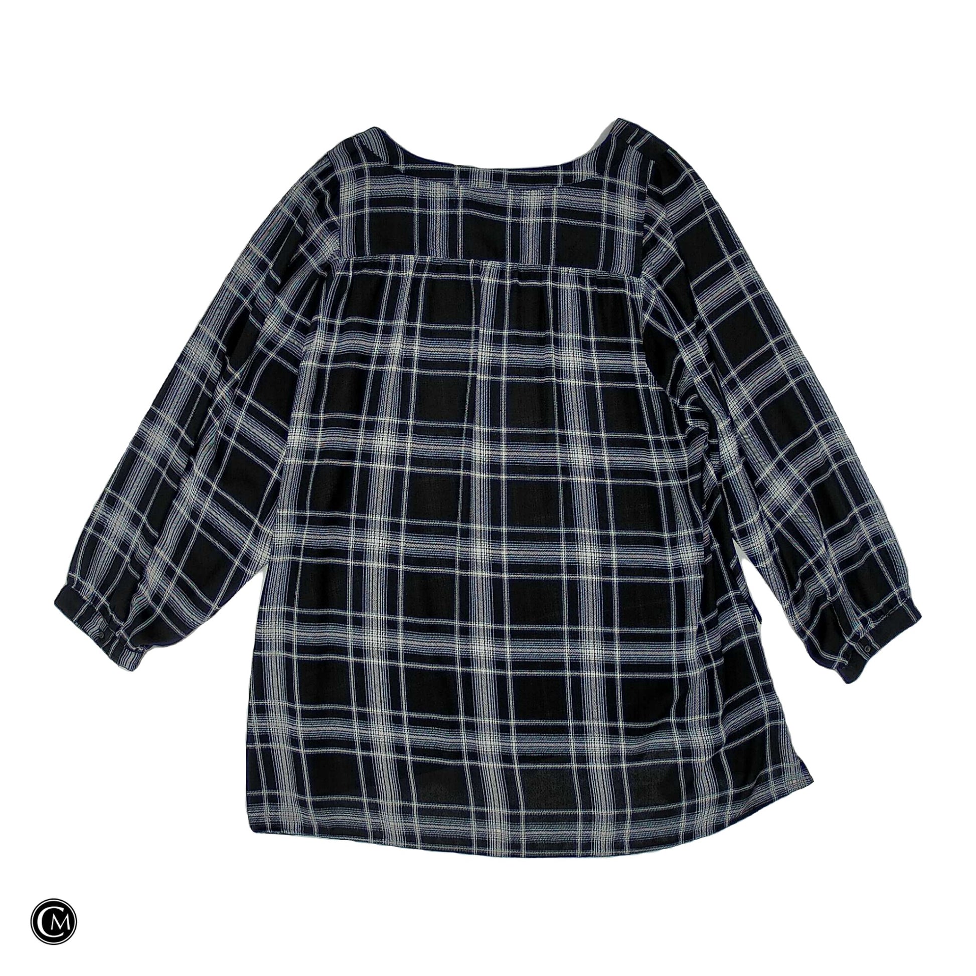 Blouse Ls By Loft In Black & White, Size: L image 2