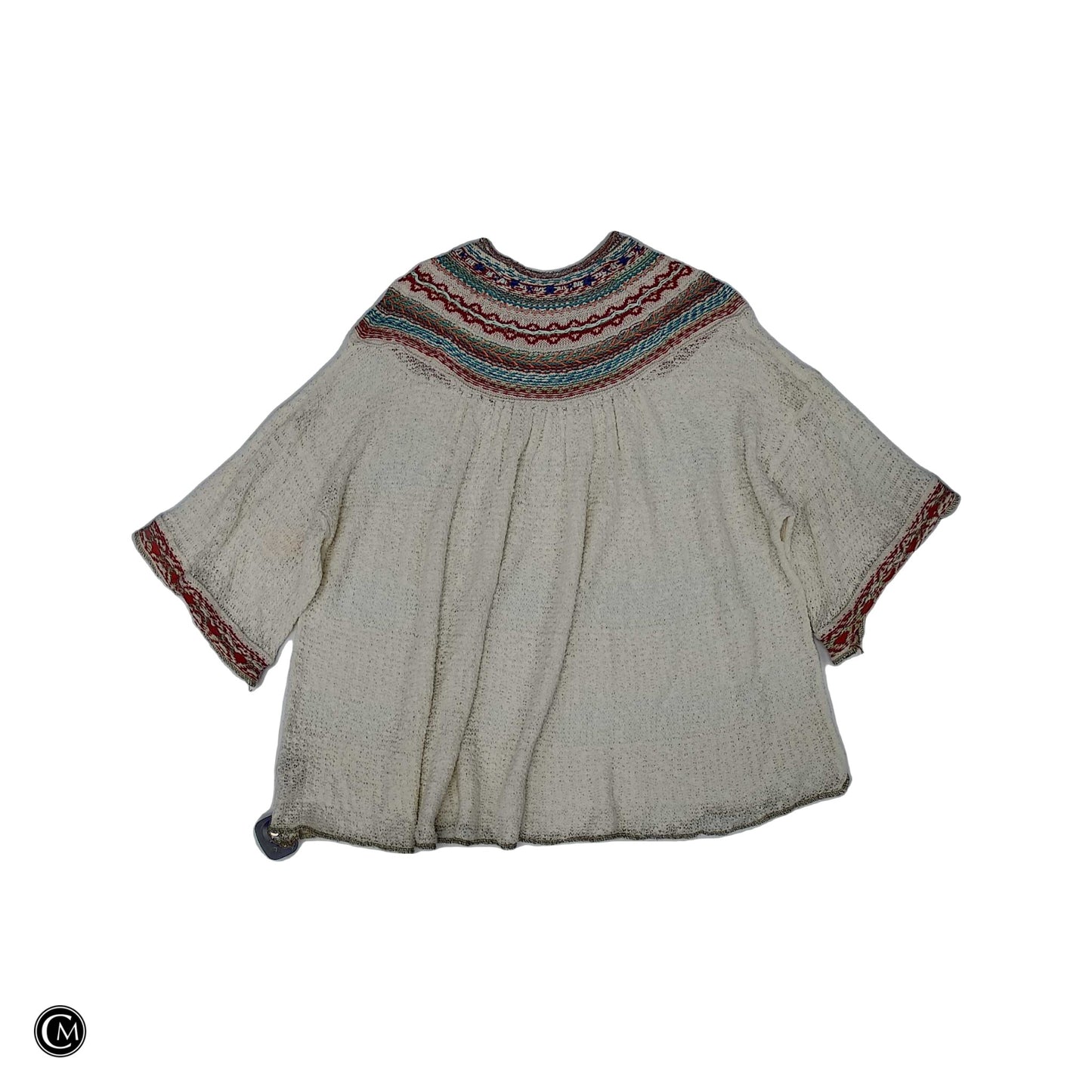 Top 3/4 Sleeve By Free People In Cream, Size: Xs image 2